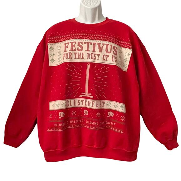 Seinfeld FESTIVUS FOR THE REST OF US Ugly Christmas Sweatshirt Size XL - Picture 1 of 4